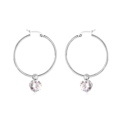 LUXUKISSKIDS Heart CZ Drops Large Hoops Earrings Exaggerated 3pairs/set Steel Luxury Jewelry For Women Gifts Removable Synthetic