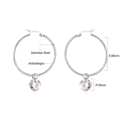 LUXUKISSKIDS Heart CZ Drops Large Hoops Earrings Exaggerated 3pairs/set Steel Luxury Jewelry For Women Gifts Removable Synthetic