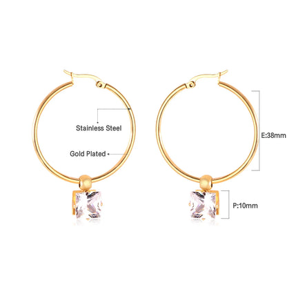 LUXUKISSKIDS Heart CZ Drops Large Hoops Earrings Exaggerated 3pairs/set Steel Luxury Jewelry For Women Gifts Removable Synthetic